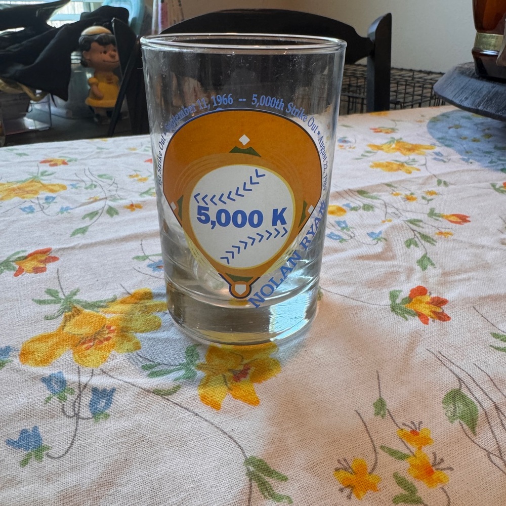 Nolan Ryan Commemorative Glass - Orange and Blue